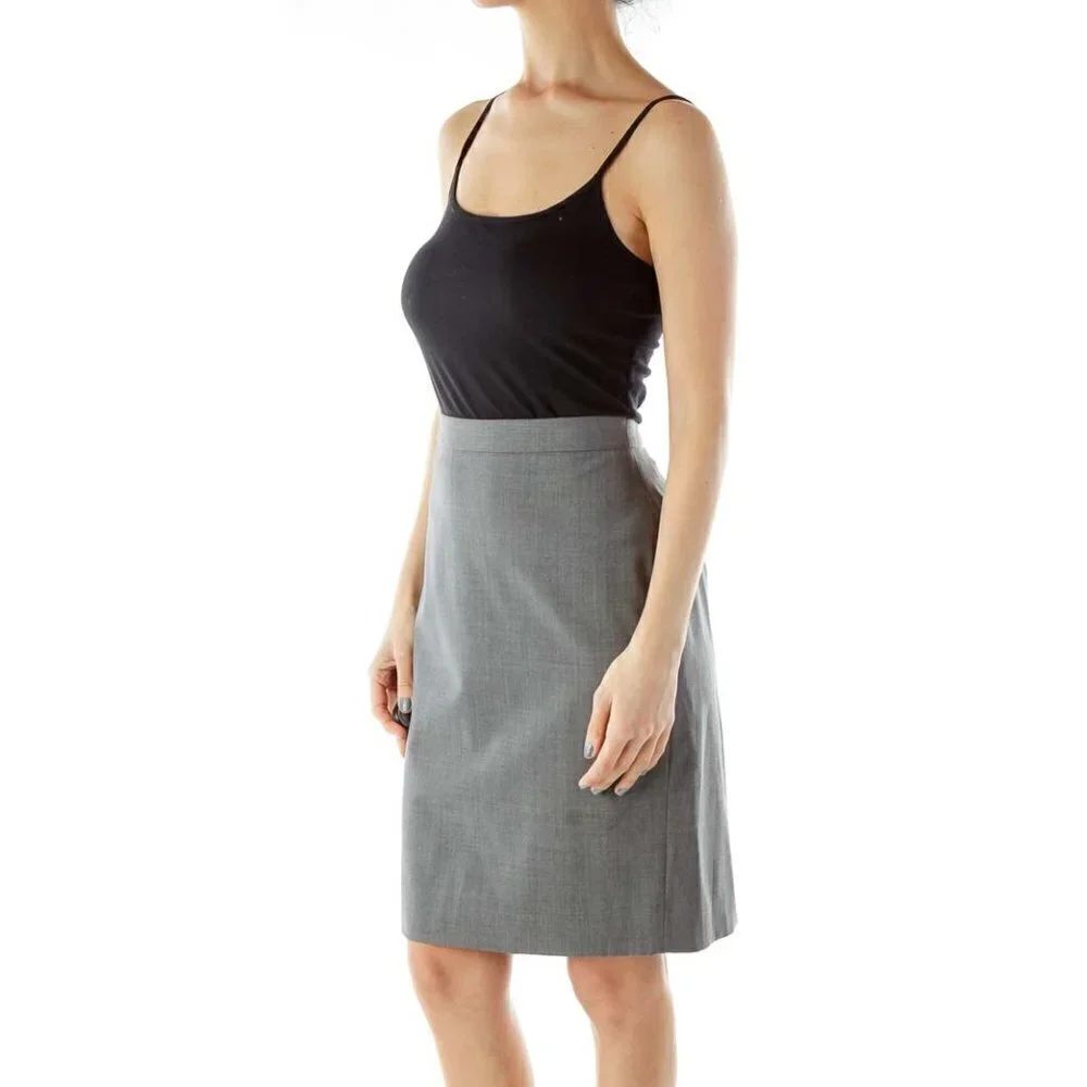 J.Crew Gray Pencil Skirt - Picture 2 of 3